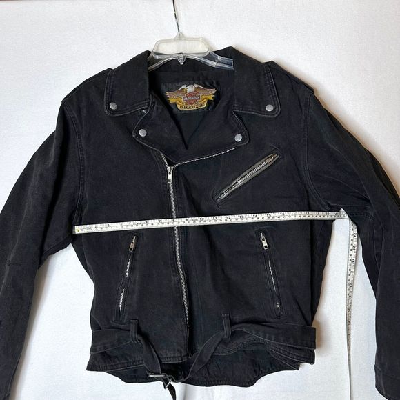 Womens Harley Davidson Jacket Angled Zipper Front Vintage See Photos for size - Picture 14 of 15